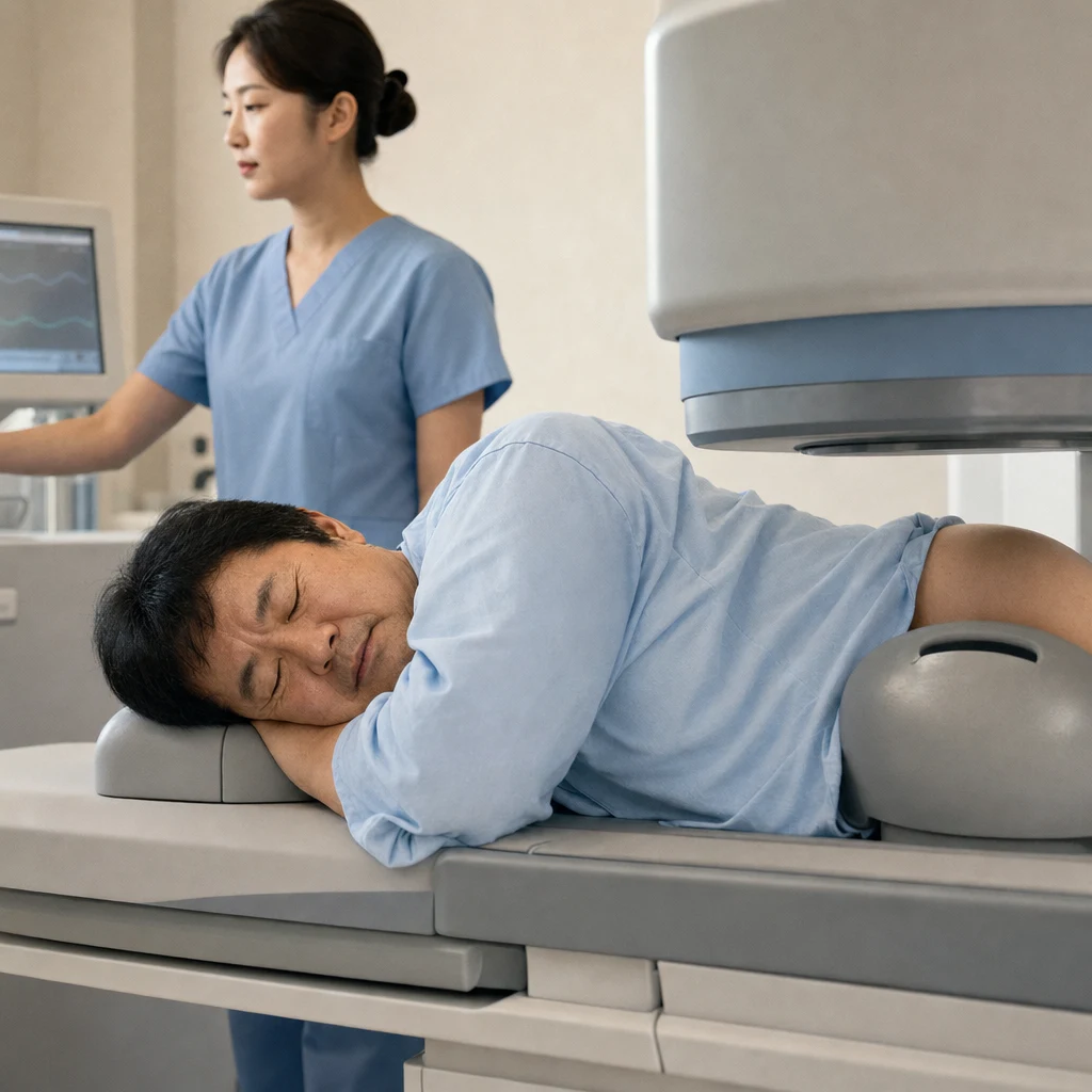 체외충격파쇄석술 시술을 편안하게 받는 환자