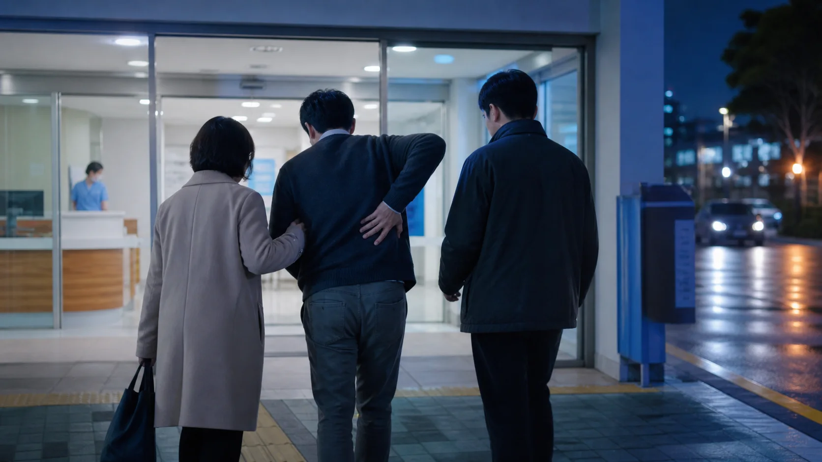 발열과 옆구리 통증으로 야간 의료기관을 찾는 환자와 보호자