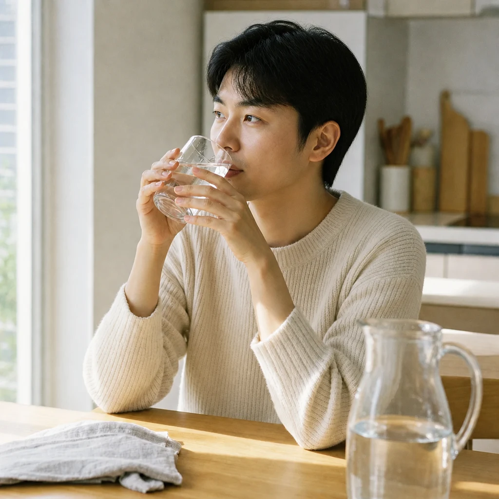 수분 섭취로 자연배출을 기다리는 모습