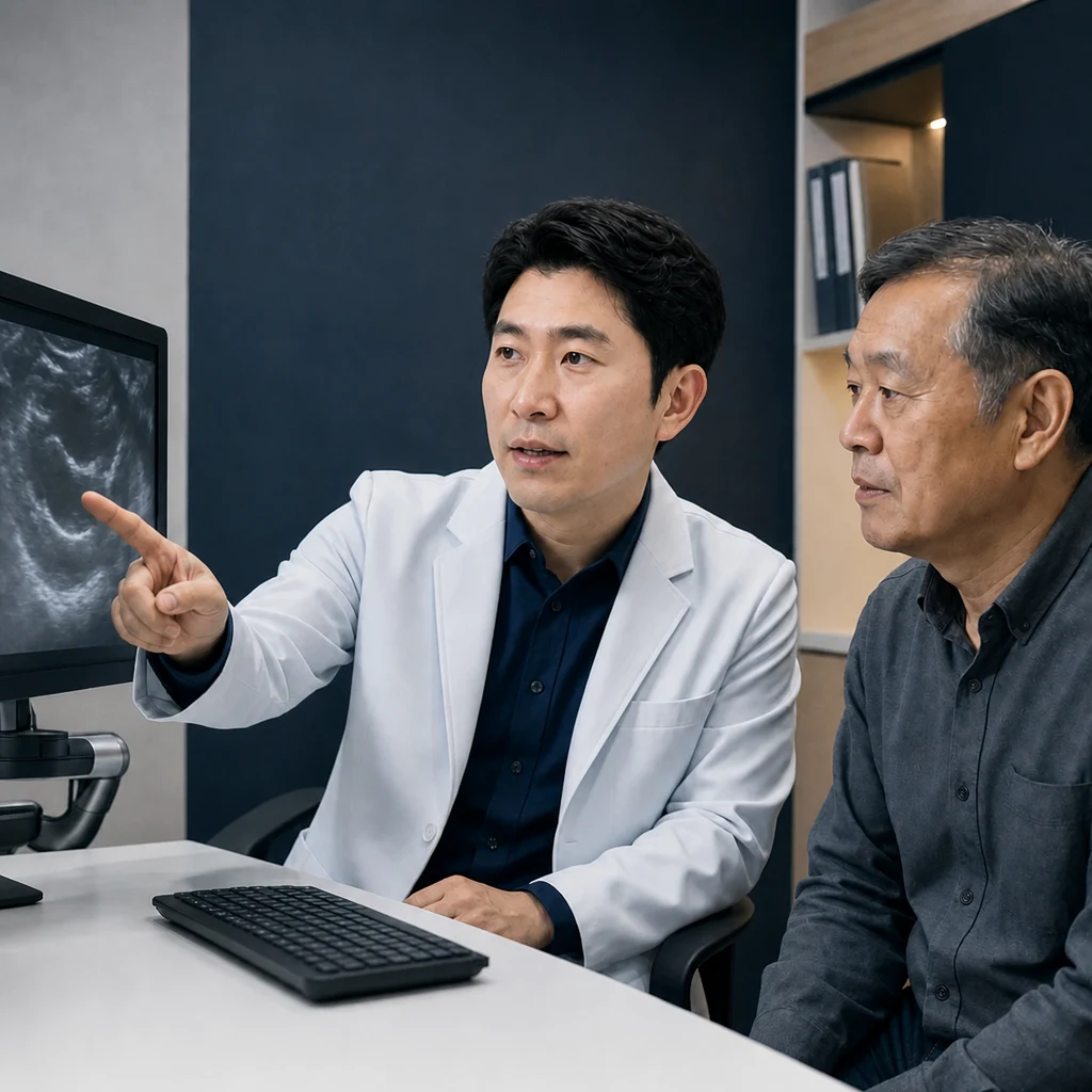 说明用于确定是否适合进行Rezūm手术的检查标准的示意图